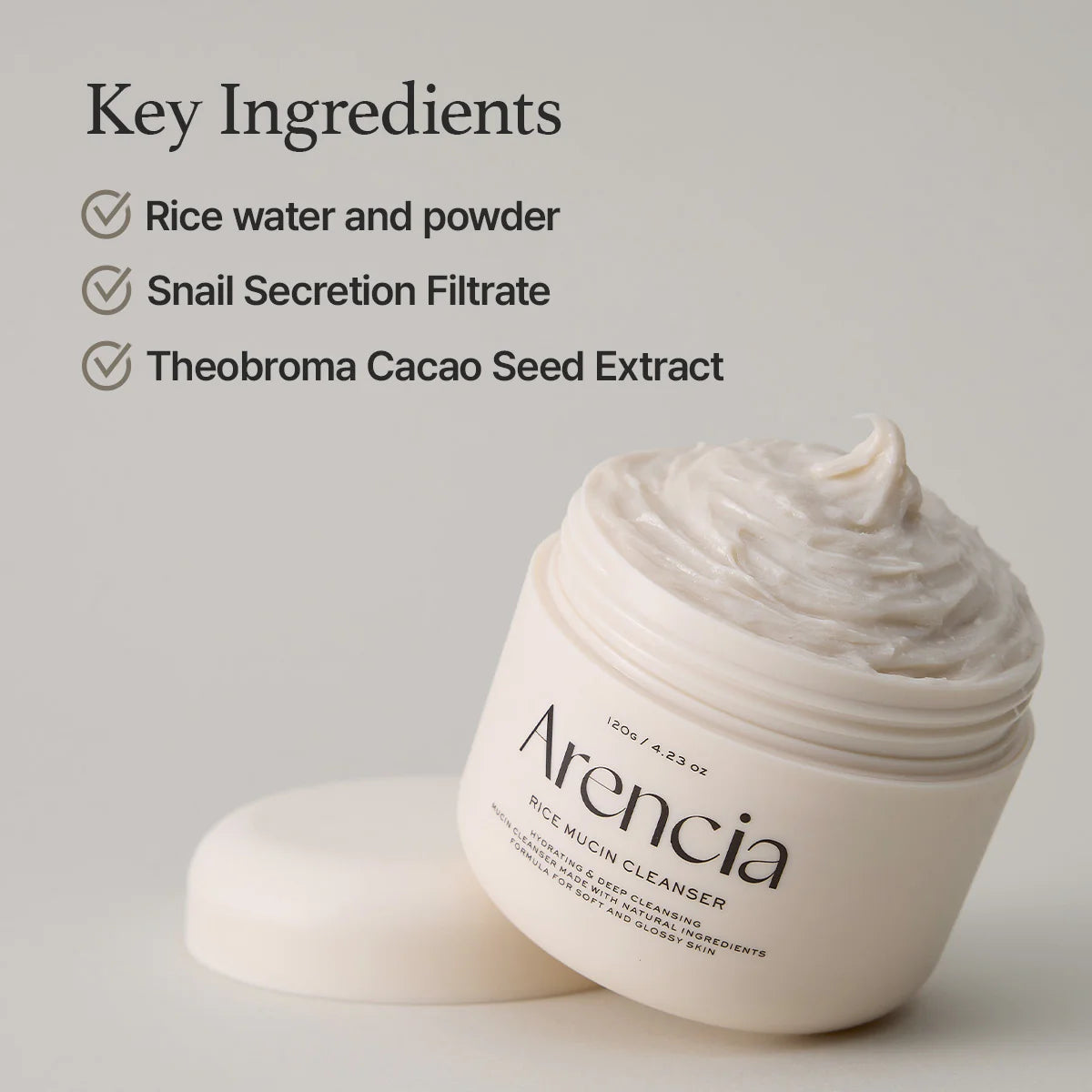 Arencia 韓國 米黏蛋白年糕潔面乳 (保濕) 120g