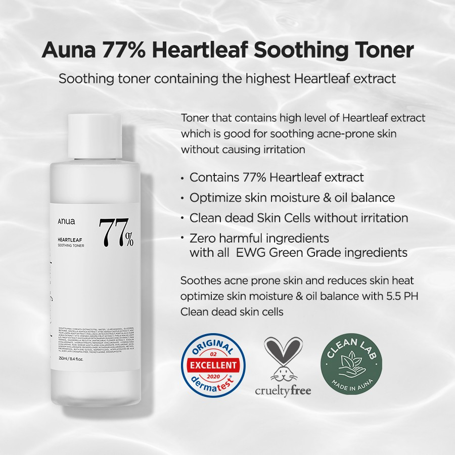 ANUA Haertleaf 77% Soothing Toner 250ml