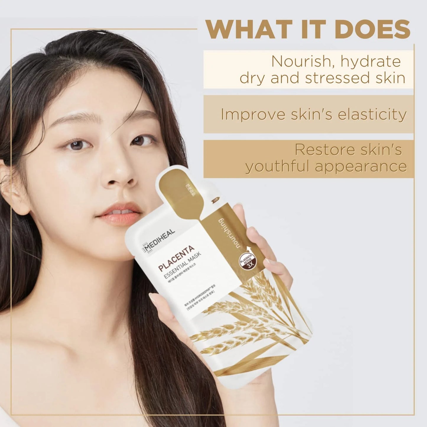 Mediheal 韓國 3x植物胎盤素活膚抗衰老精華面膜 10片