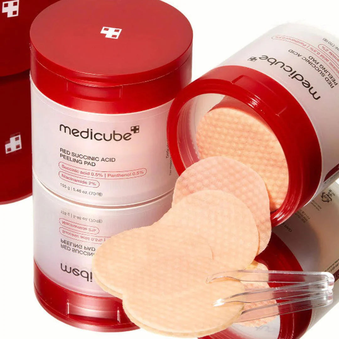 Medicube 韓國 琥珀酸煥顏去角質棉 70片