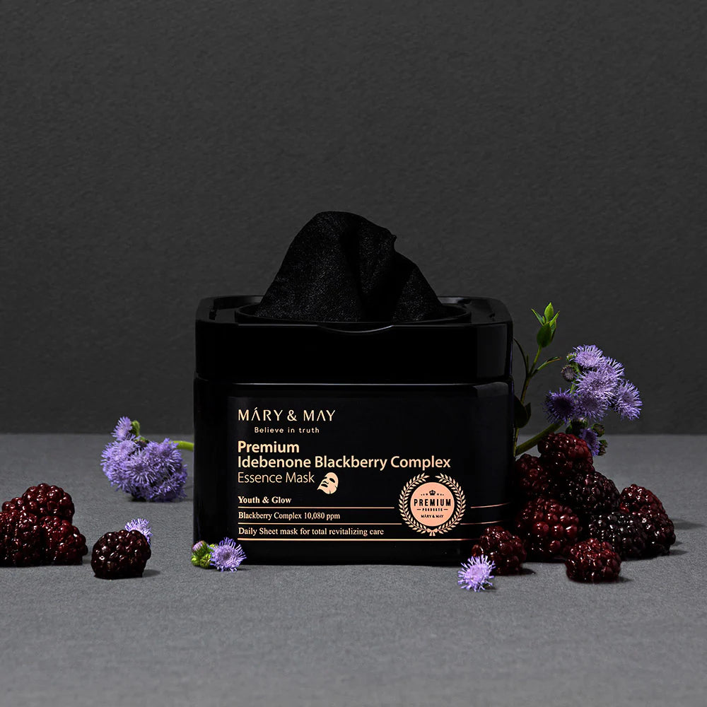 MARY & MAY Premium Idebenone Blackberry Complex Essence Mask 20ea/250g