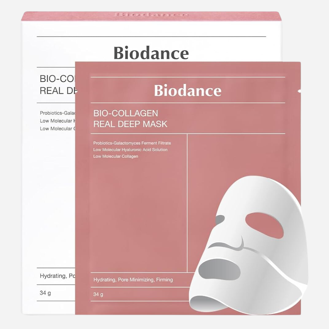 BIODANCE Bio-Collagen Real Deep Mask, Hydrating Overnight Hydrogel Mask, Pore Minimizing, Elasticity Improvement, 34g x4ea