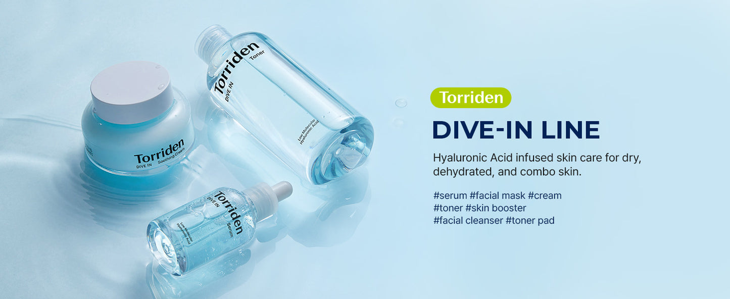 Torriden DIVE IN Hyaluronic Acid Facial Mask 10ea