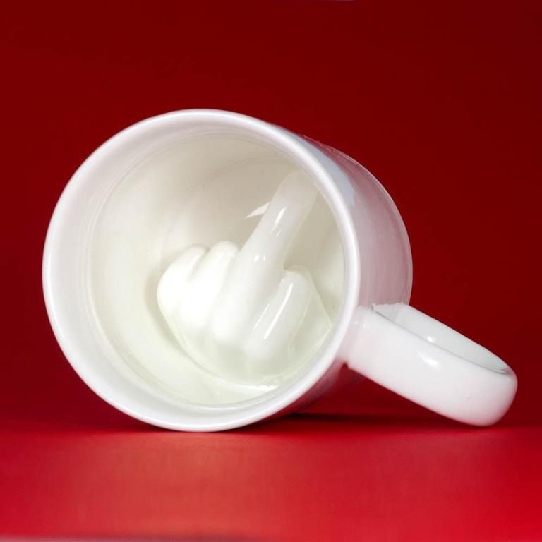 Middle Finger Cup Ceramic Novelty Coffee Mug 350ml