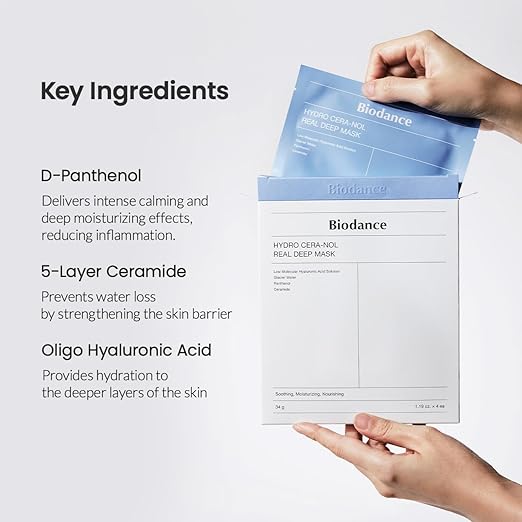 BIODANCE Hydro Cera-nol Real Deep Hydrogel Mask 34g x 4ea
