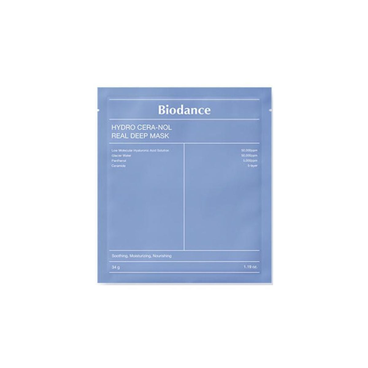 BIODANCE Hydro Cera-nol Real Deep Hydrogel Mask 34g x 4ea