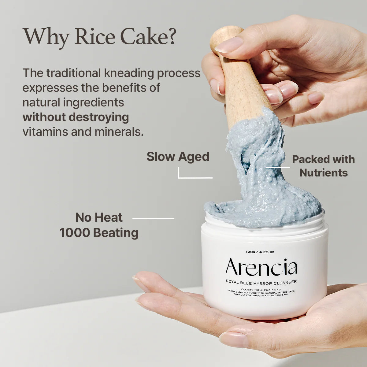 Arencia 韓國  藍色香蜂草米淨透年糕潔面乳 (清潔毛孔髒污) 120g