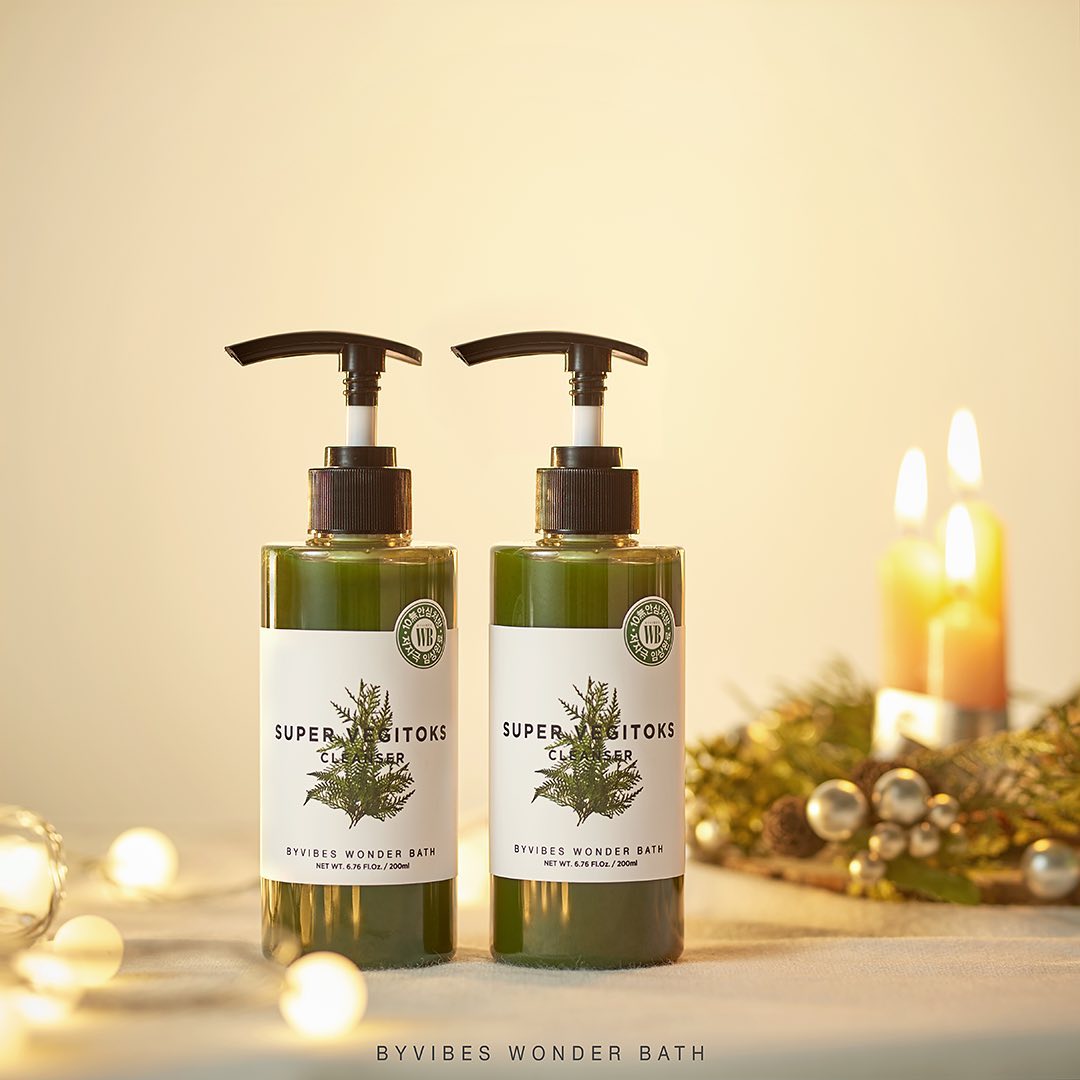 WONDER BATH Super Vegitoks Gel Foam Deep Cleanser [Green] for Sensitive Skin 10.14Fl.Oz, Korean Skincare | Hydrating & Brightening