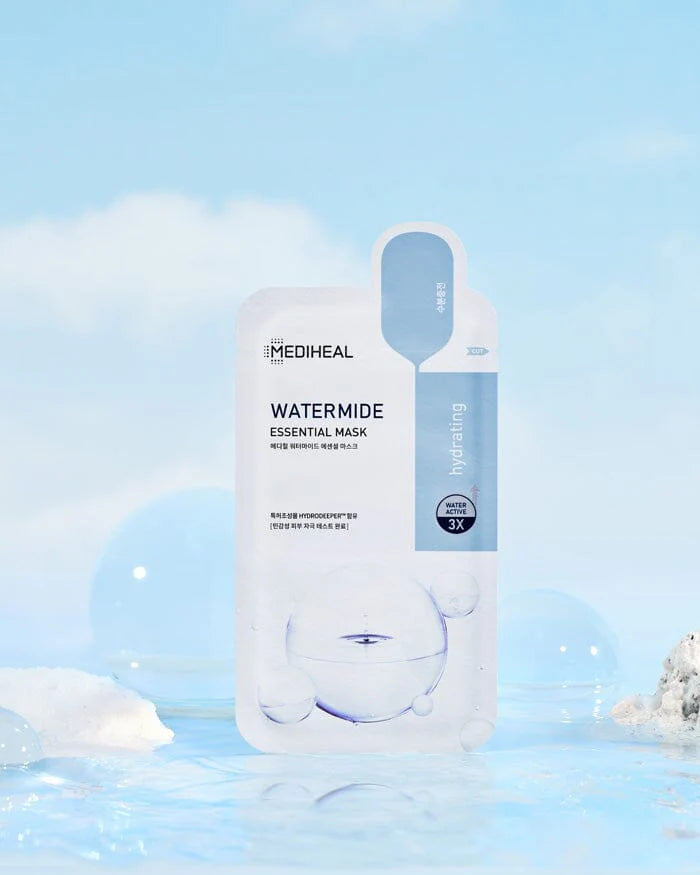 Mediheal Best Korean Watermide Essential Face Mask  10ea - 10 Hydrating and Moisturizing Sheet Masks With Water 3x Complex For All Skin Types