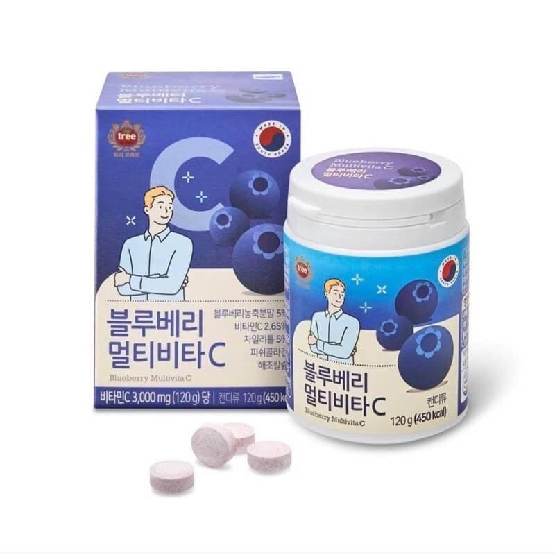 Treekorea 藍莓味維他命C咀嚼片 80粒