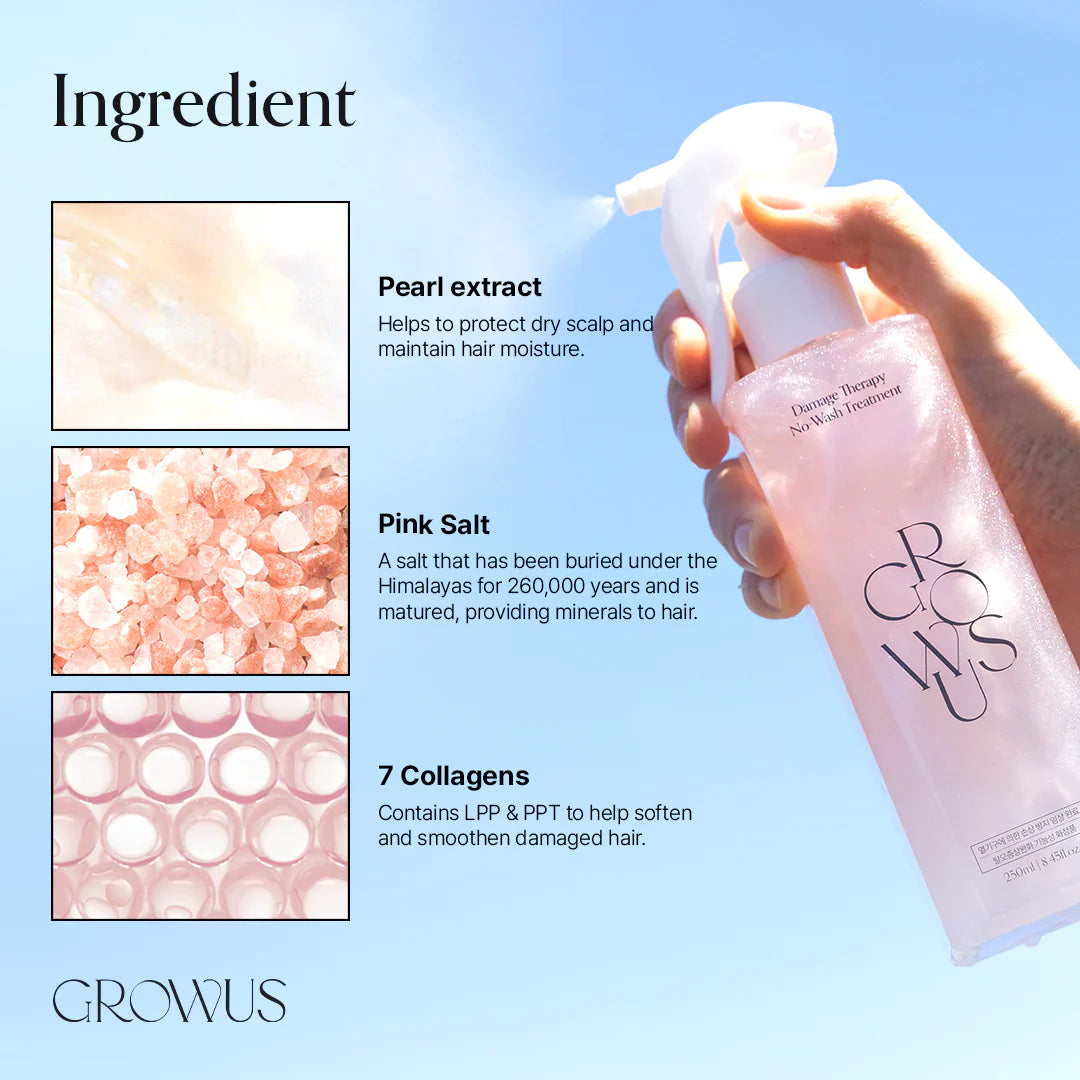 GROWUS 韓國 粉紅色版本 免沖洗護髮噴霧 EX 250ml