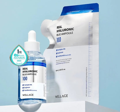 WELLAGE 韓國 100%純透明質酸保濕精華套裝 60ml + 60ml