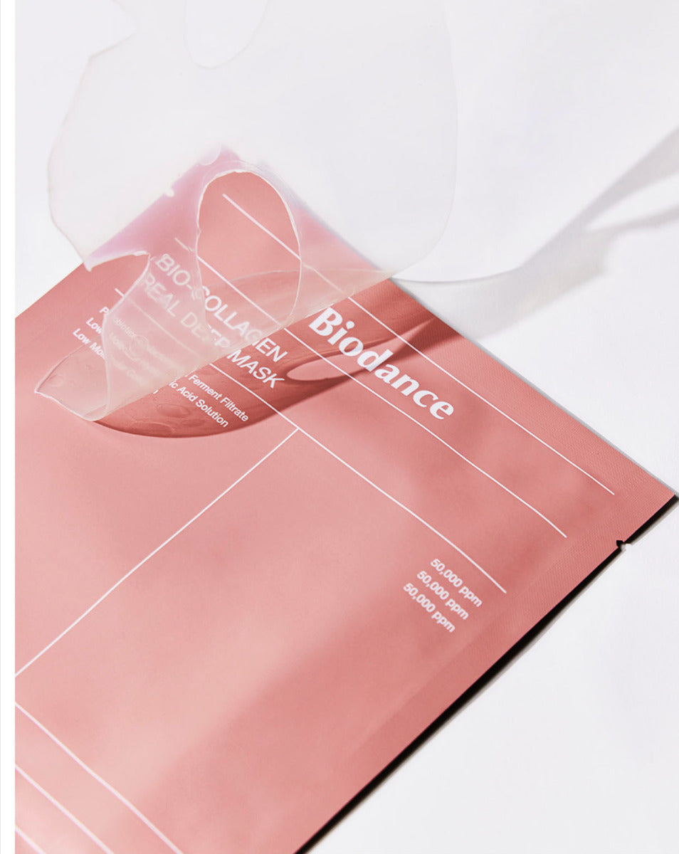 BIODANCE Bio-Collagen Real Deep Mask, Hydrating Overnight Hydrogel Mask, Pore Minimizing, Elasticity Improvement, 34g x4ea